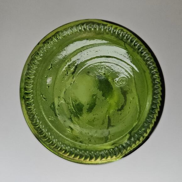 Vintage Green Glass Vase 8" Tall Cylinder Bud Flower Bottle Retro Decor - Picture 3 of 3